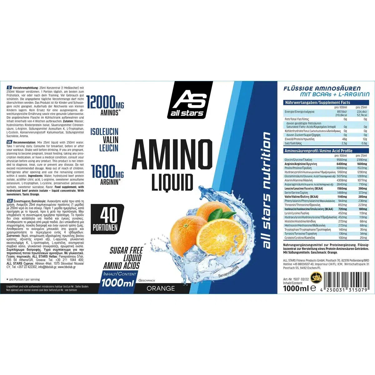 Amino Liquid 1000ml-BCAA-Maniac-Sports.de