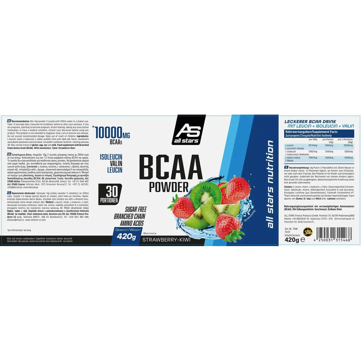 BCAA Powder 420g Dose-BCAA-Maniac-Sports.de