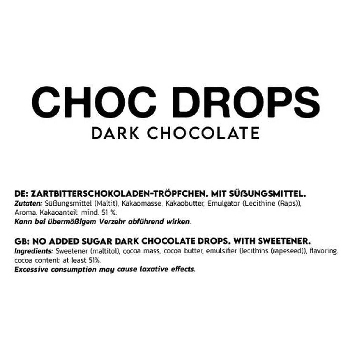 Choc Drops 150g-Low Carb Lebensmittel-Maniac-Sports.de