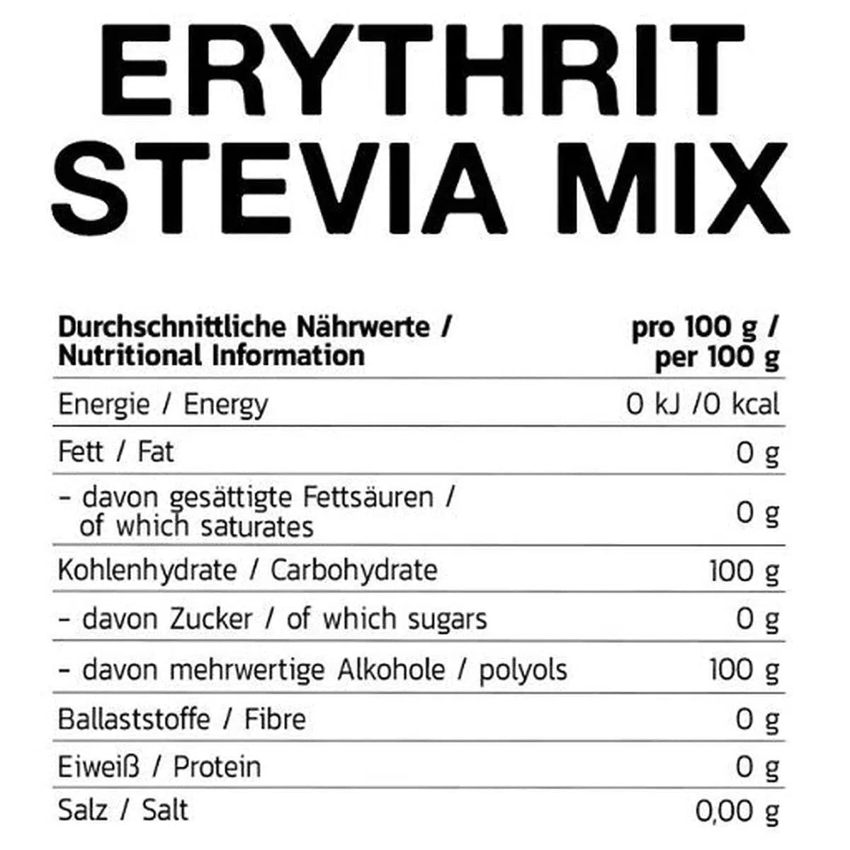 Erythrit Stevia Mix 1000g-Low Carb Lebensmittel-Maniac-Sports.de