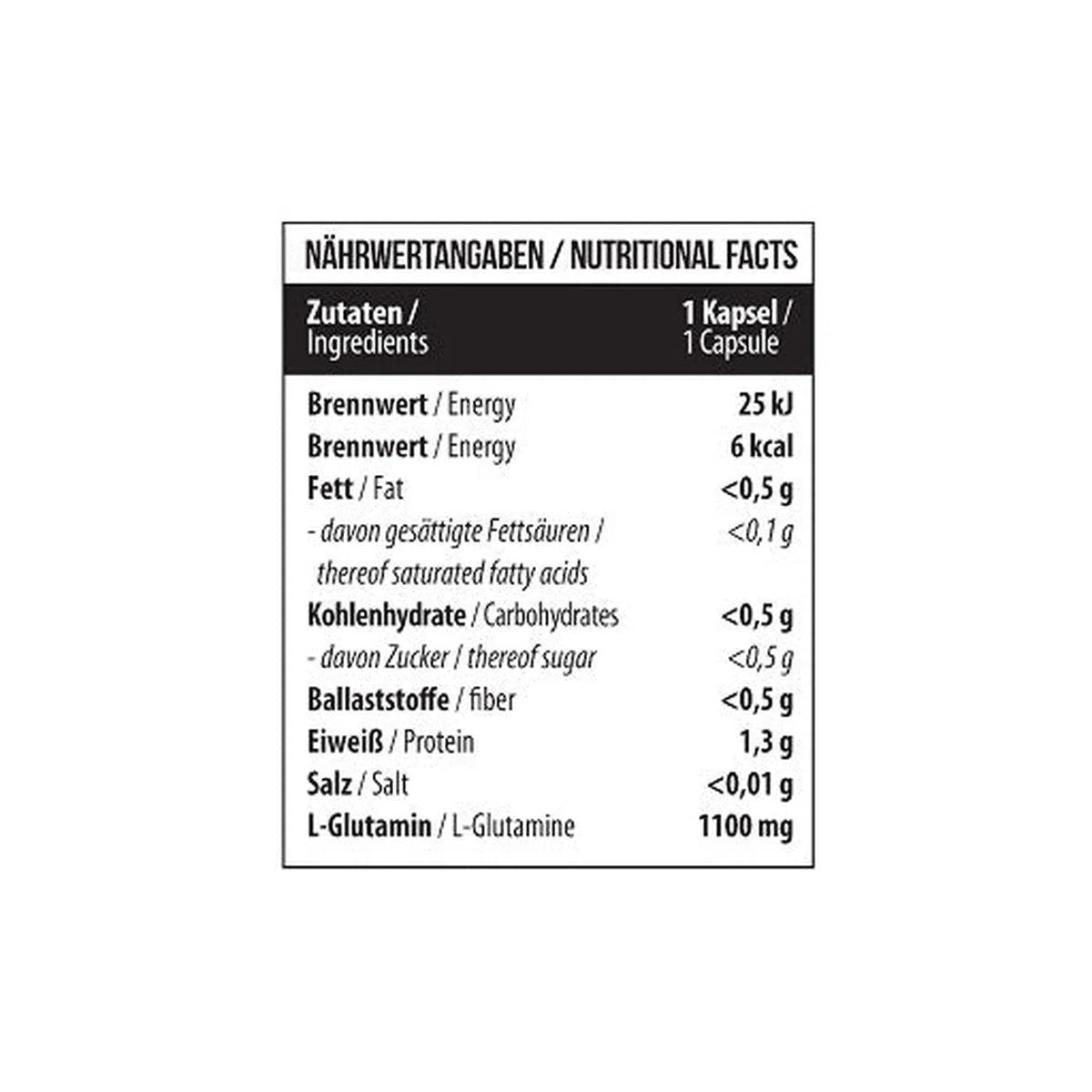 Glutamin 1100mg 120 Kapseln-L-Glutamin-Maniac-Sports.de