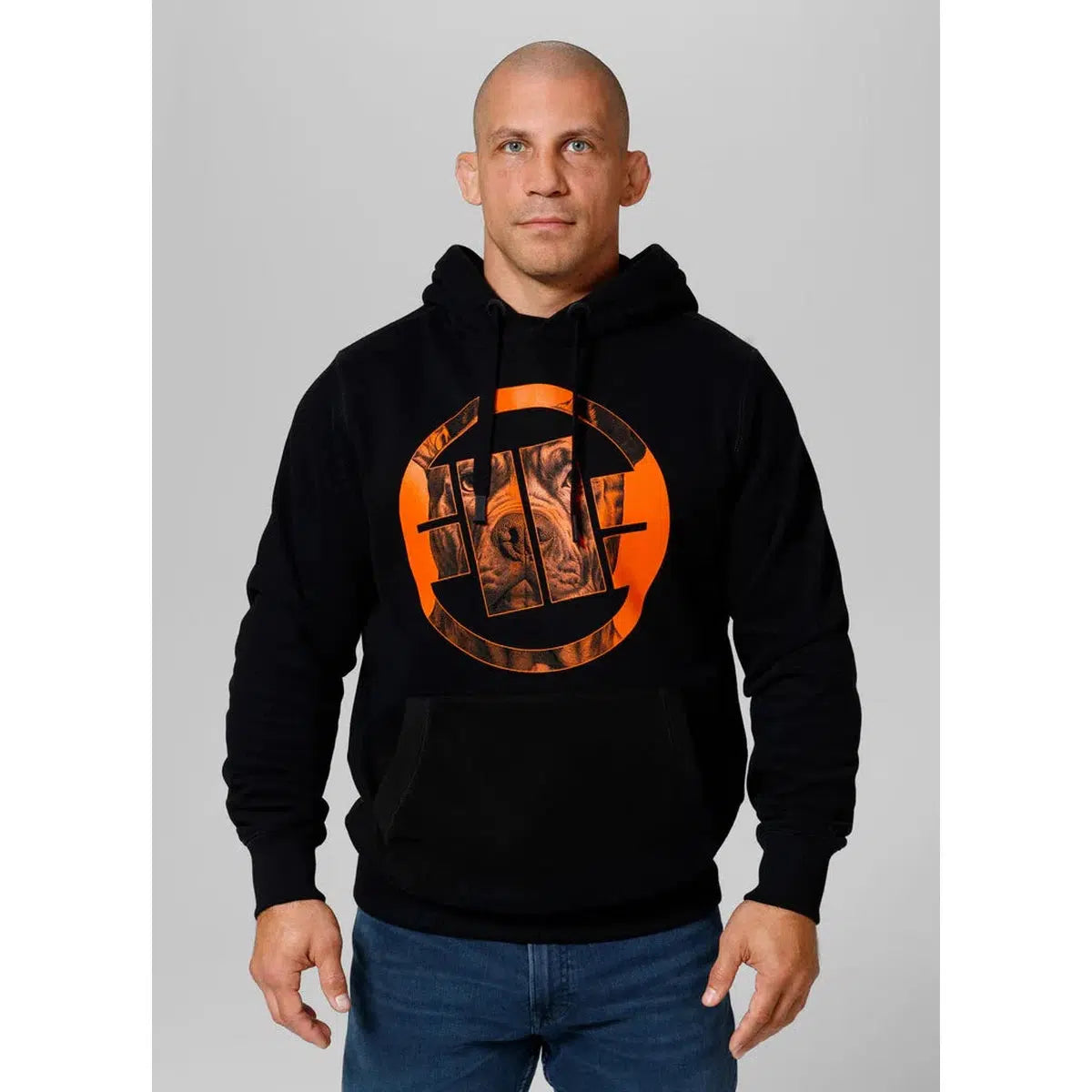 Herren Hoodie Orange Dog 24-Hoodie-Maniac-Sports.de