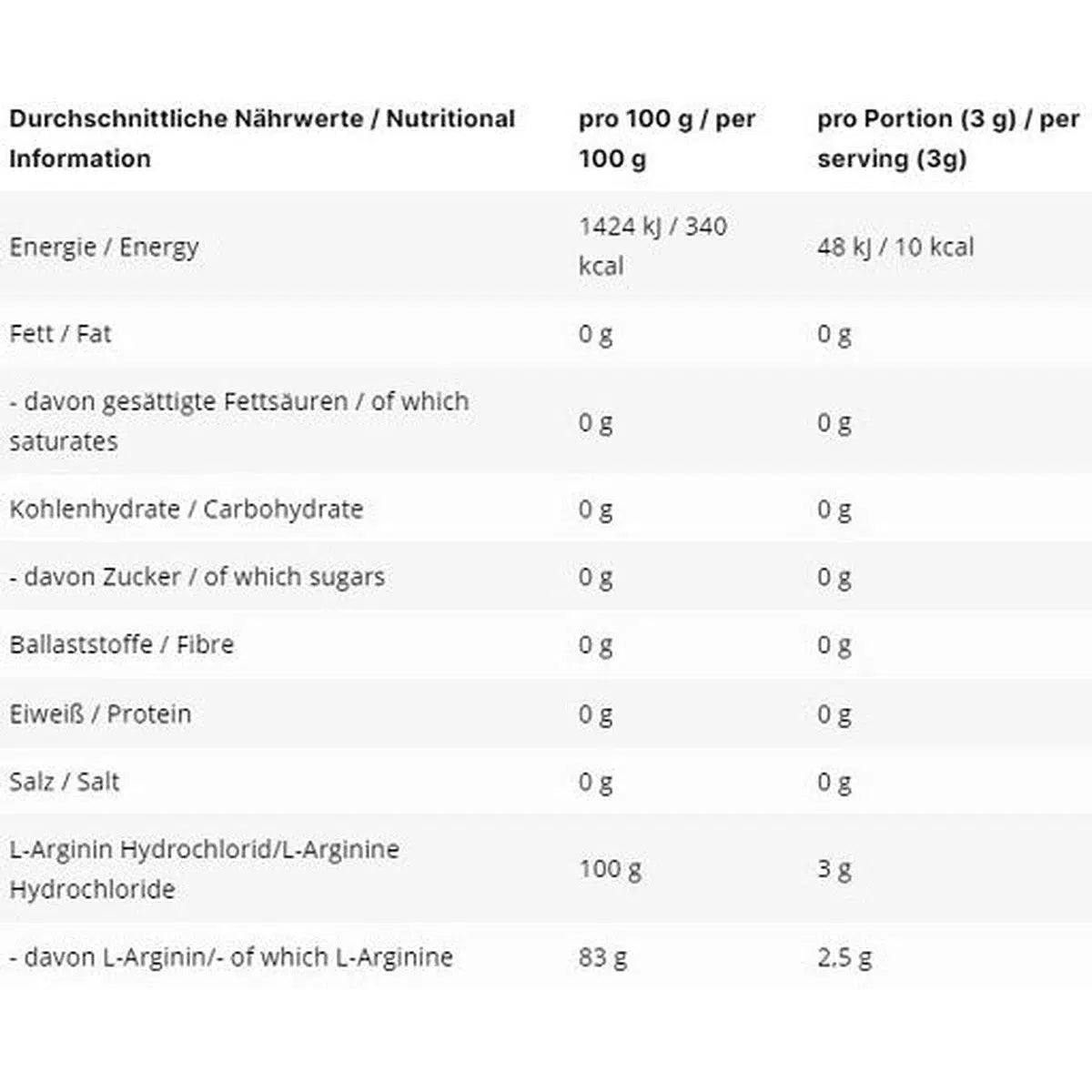 L-Arginin HCL 500g-L-Arginin-Maniac-Sports.de