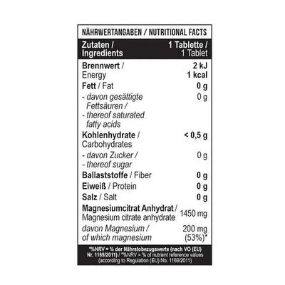 Magnesium Citrat 200mg- 180 Tab-Mineralstoffe-Maniac-Sports.de