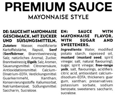 Premium Sauce 350ml-Low Carb Lebensmittel-Maniac-Sports.de