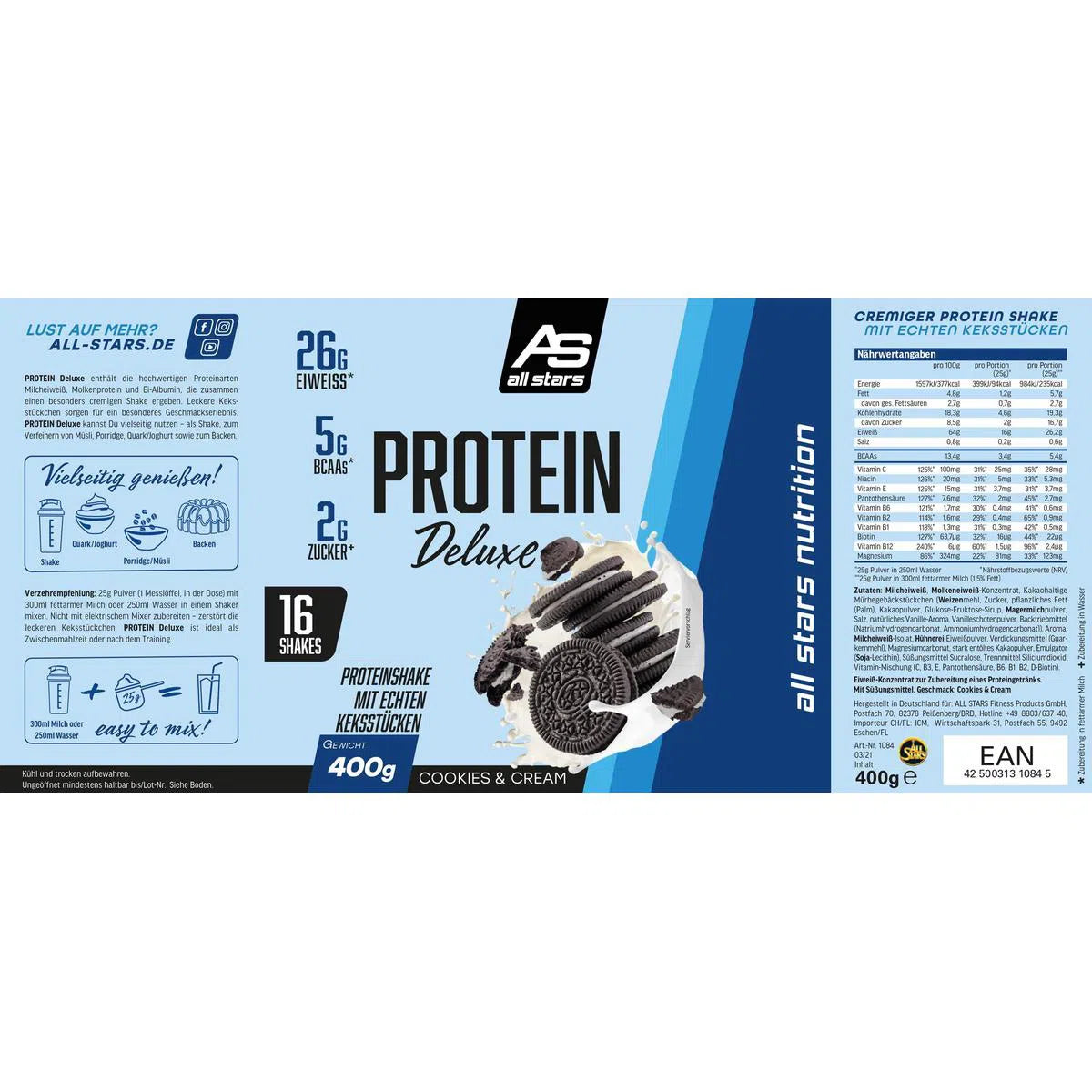 Protein Deluxe 400g Dose-Whey Isolat-Maniac-Sports.de