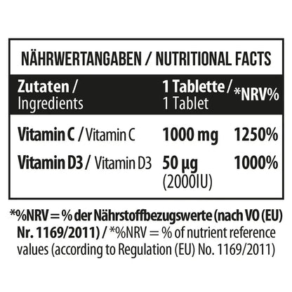 Vitamin C 1000 + D3 100 Tabl.-Vitamin C-Maniac-Sports.de