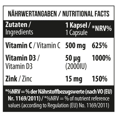 Vitamin C 500 + D3 + Zink 100 Tabl.-Vitamin C-Maniac-Sports.de