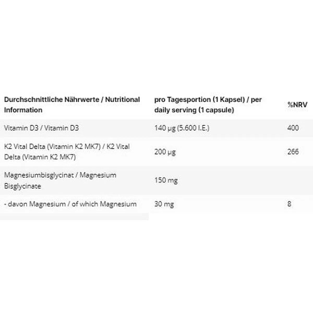 Vitamin D3 + K2 + Magnesium 120 Kapseln-Vitamin D3-Maniac-Sports.de