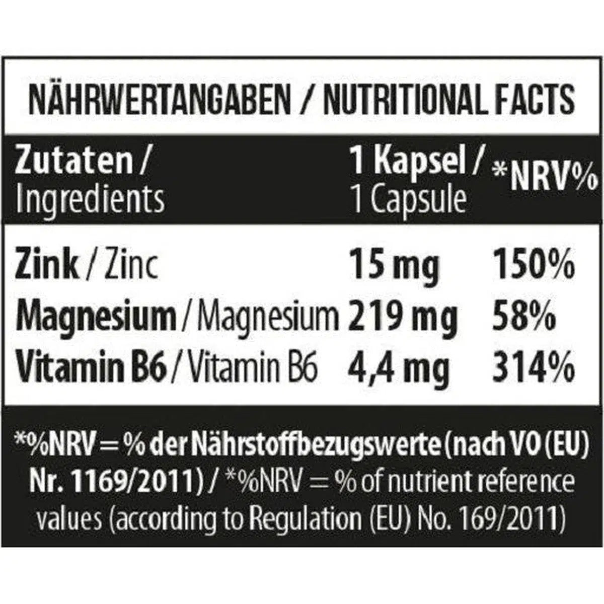 Zinc + Magnesium + B6 60 V-Caps-Mineralstoffe-Maniac-Sports.de