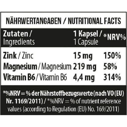 Zinc + Magnesium + B6 60 vegane Caps-Mineralstoffe-Maniac-Sports.de